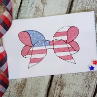 4th of July Bow Machine Embroidery Design  - Sketch Stitch